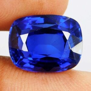 Stunning Blue 9.85 ct. Sapphire; Certified Natural, Cushion Cut